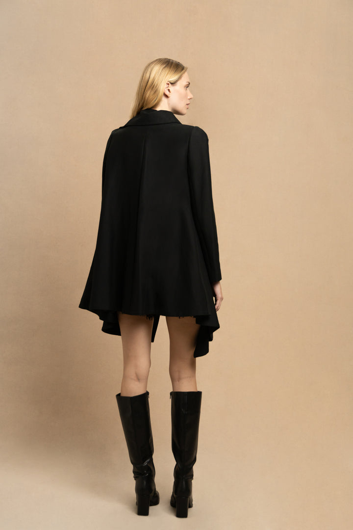 McQ Alexander McQueen Black Asymmetric Draped Coat (SS 2010)
