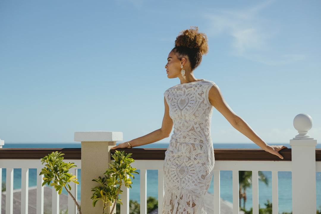 Alexander McQueen Cream Crochet Lace Dress by Sarah Burton (Resort 2012)