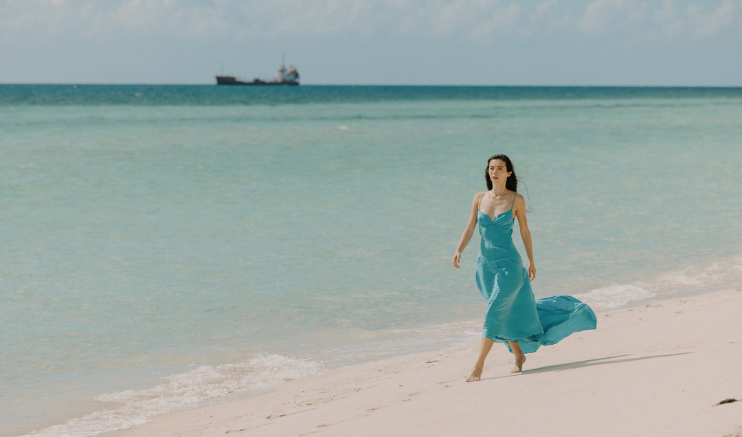 Narciso Rodriguez Blue Silk Gown (SS 2005)