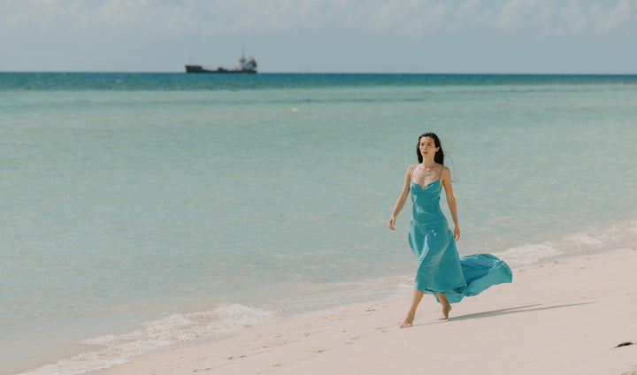 Narciso Rodriguez Blue Silk Gown (SS 2005)