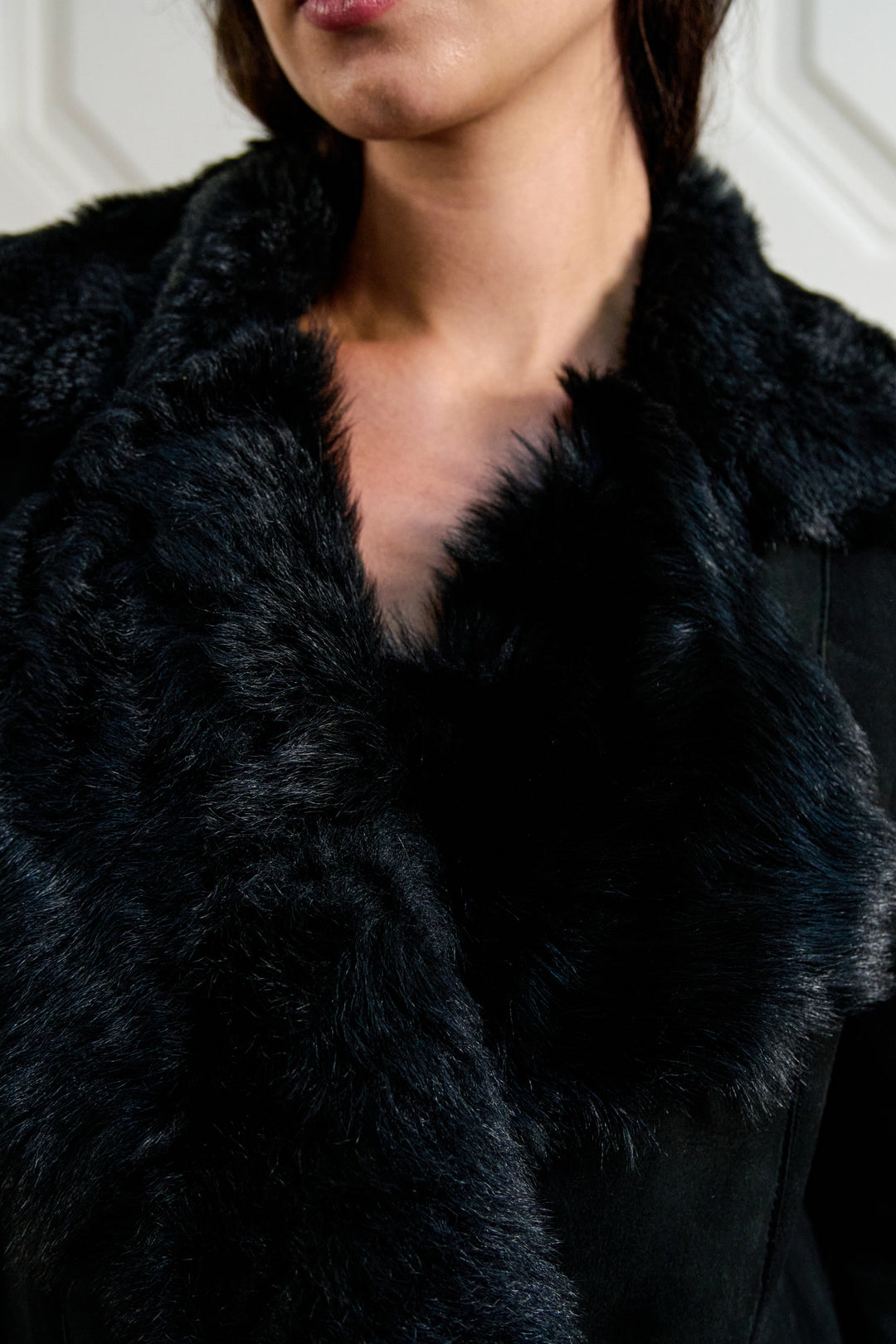 Roberto Cavalli Black Embellished Shearling Coat (c. 2000s)