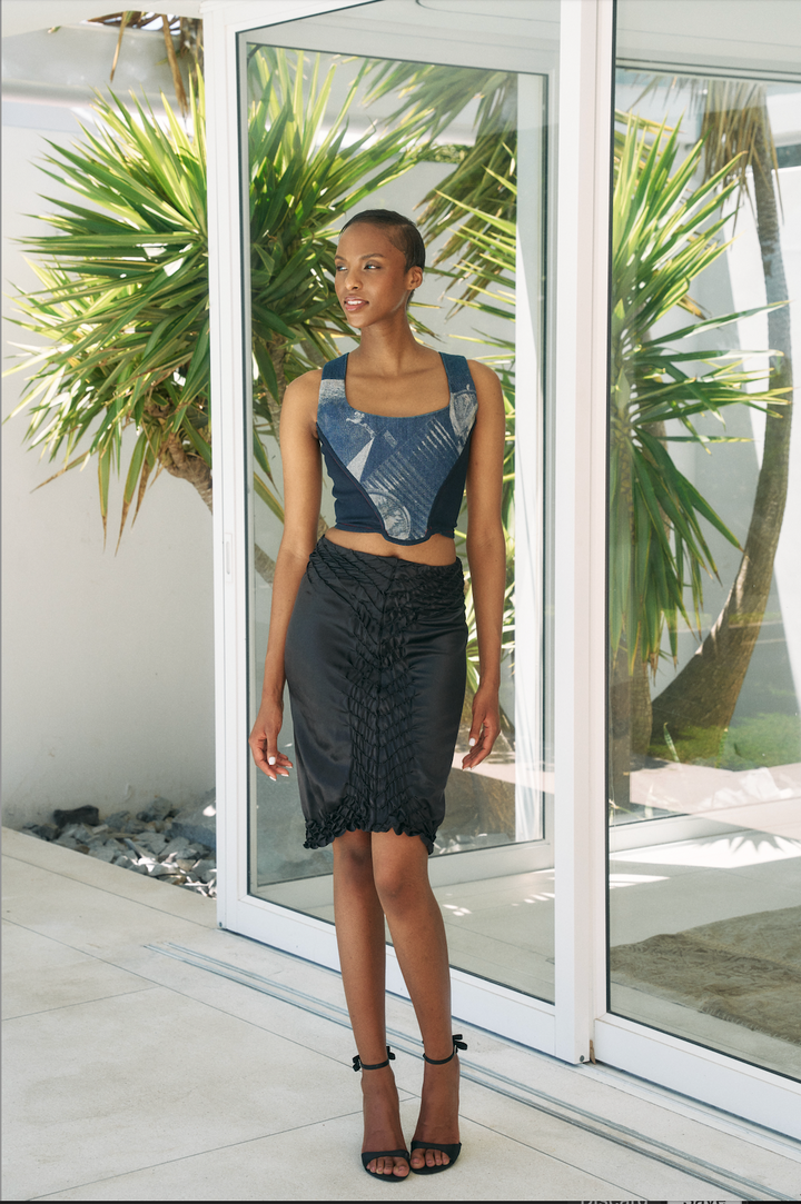 Yves Saint Laurent Black Silk Skirt by Tom Ford (AW 2001)