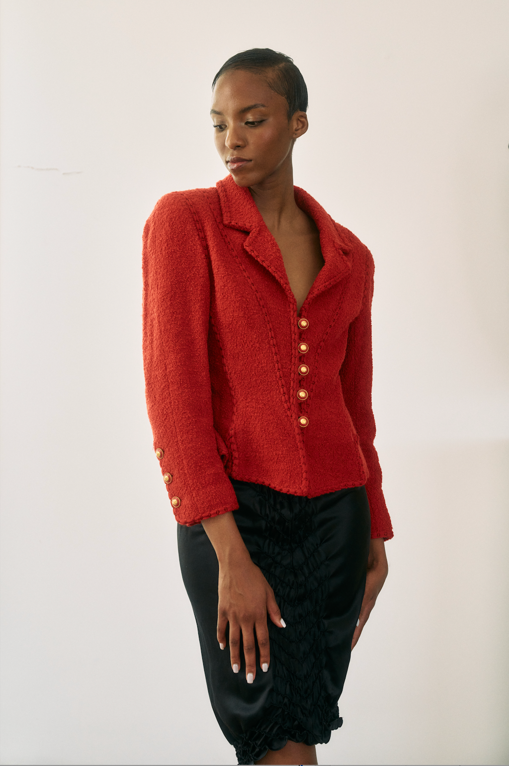 Chanel Red Corset-Trim Jacket by Karl Lagerfeld (AW 1993)