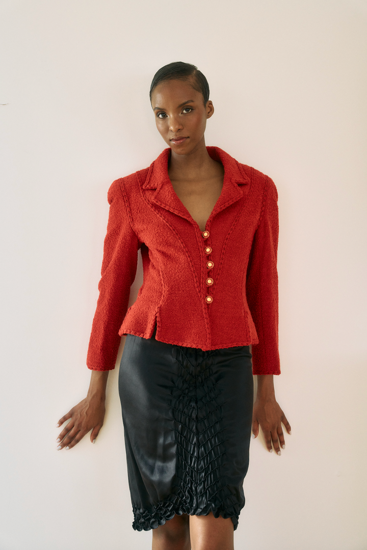 Chanel Red Corset-Trim Jacket by Karl Lagerfeld (AW 1993)