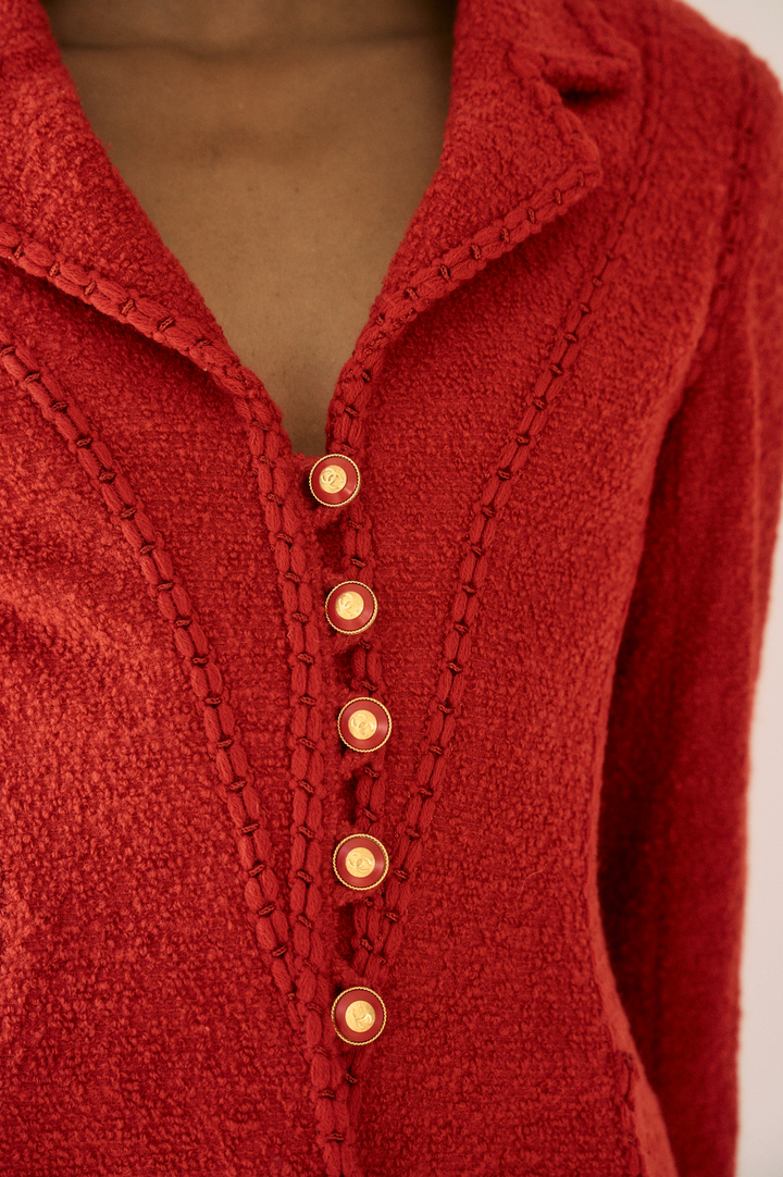 Chanel Red Corset-Trim Jacket by Karl Lagerfeld (AW 1993)