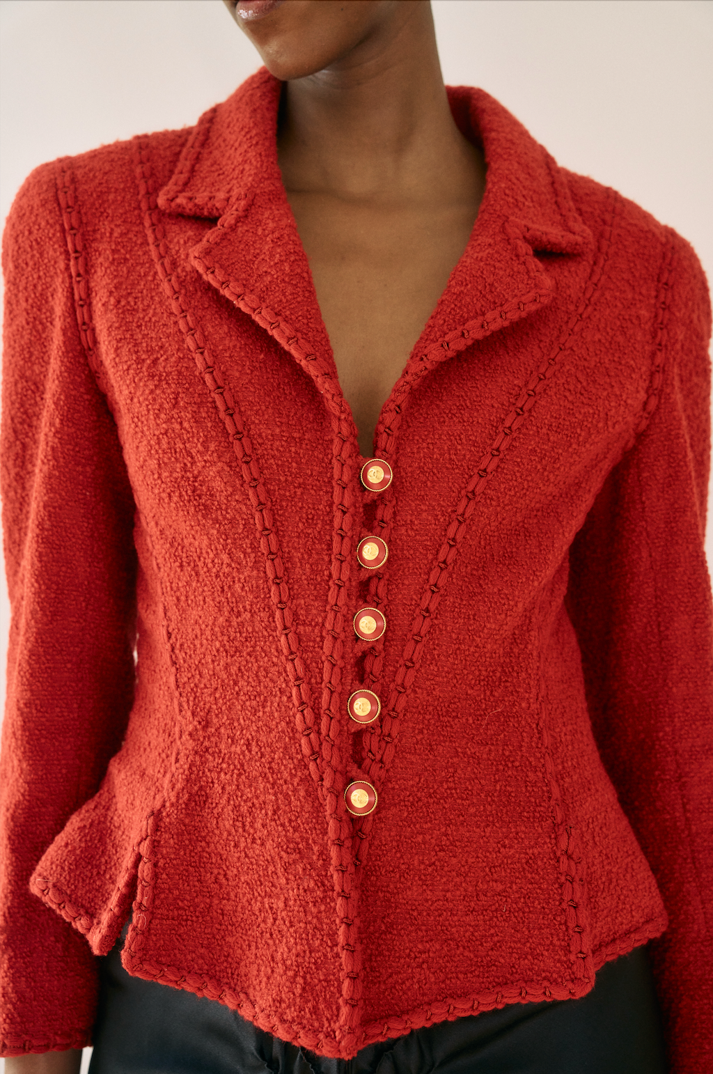 Chanel Red Corset-Trim Jacket by Karl Lagerfeld (AW 1993)