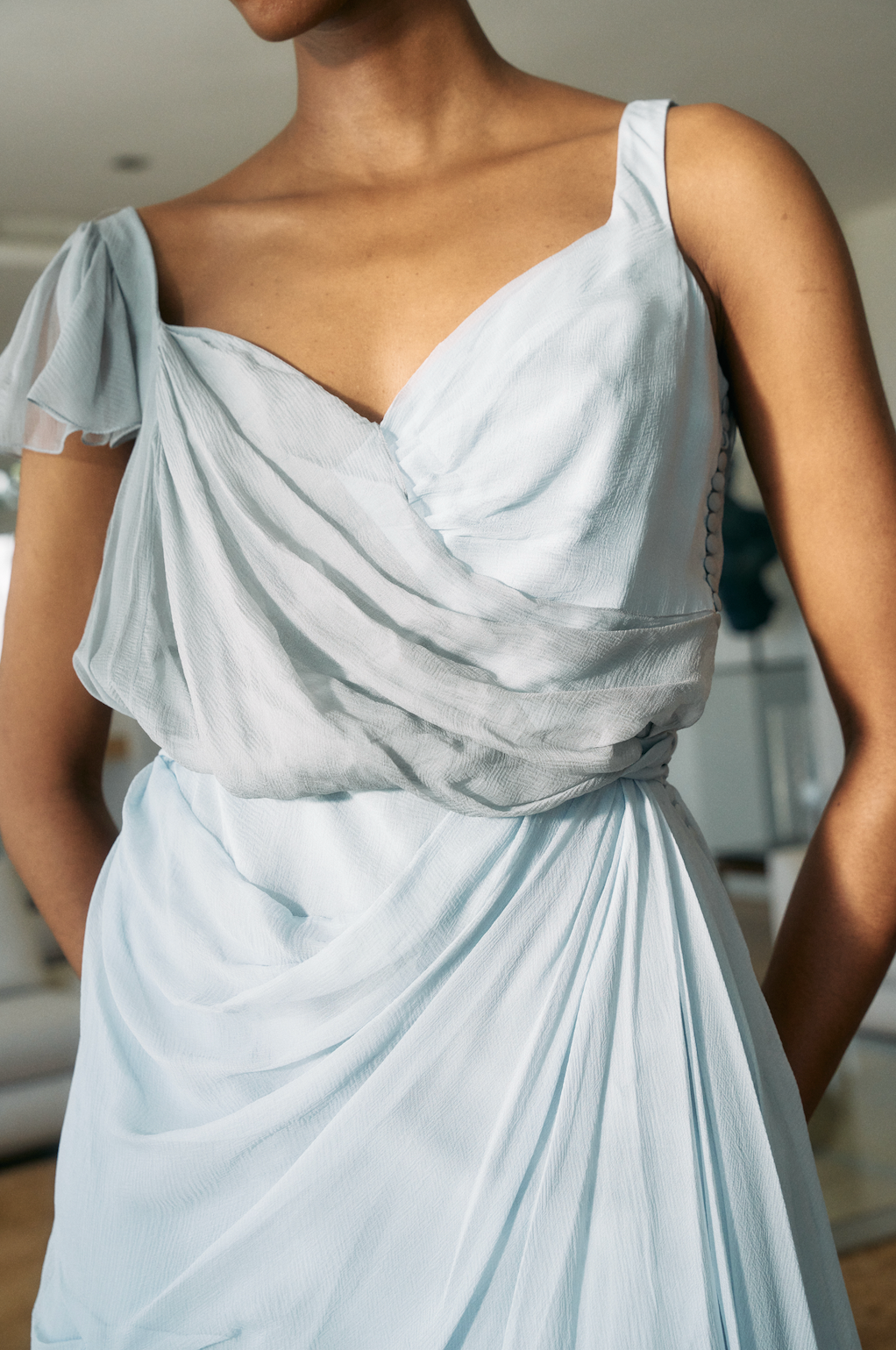 Christian Dior Blue and Grey Chiffon Mini Dress by John Galliano (AW 2010)