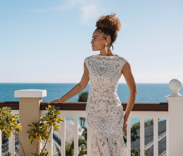 Alexander McQueen Cream Crochet Lace Dress by Sarah Burton (Resort 2012)