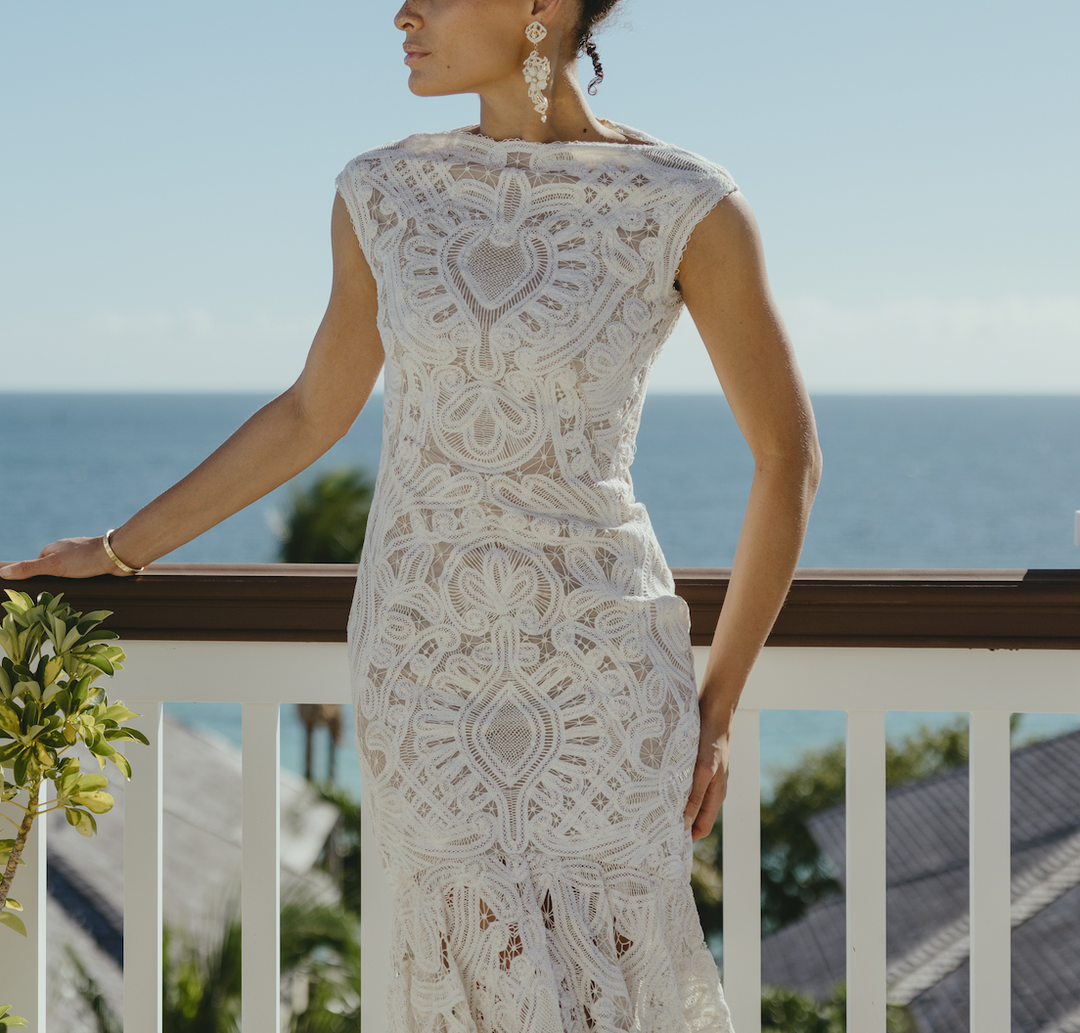 Alexander McQueen Cream Crochet Lace Dress by Sarah Burton (Resort 2012)