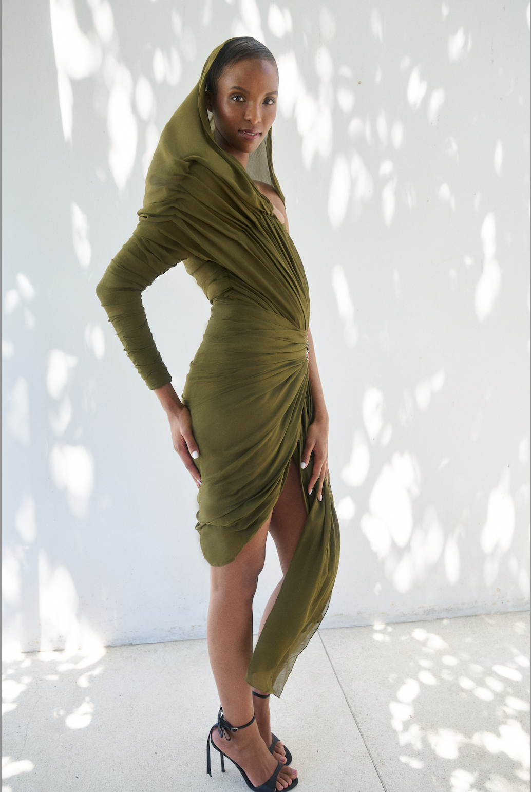 Jean Patou Haute Couture Green Silk Cocktail Dress by Christian Lacroix (AW 1985)