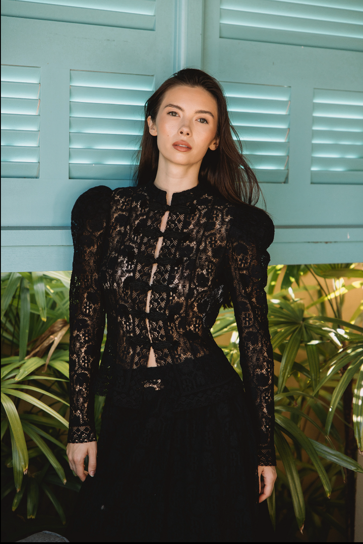 Christian Dior Black Lace Ensemble by Maria Grazia Chiuri (Cruise 2023)
