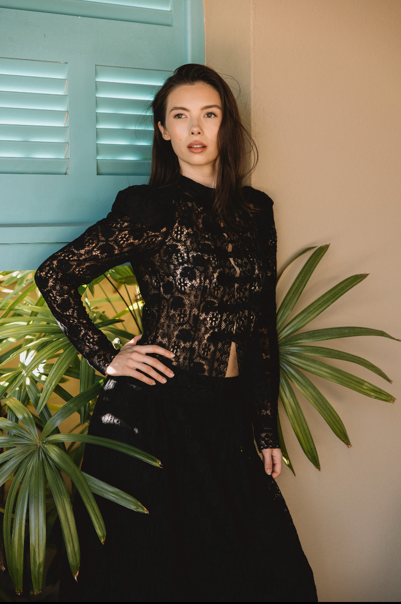Christian Dior Black Lace Ensemble by Maria Grazia Chiuri (Cruise 2023)