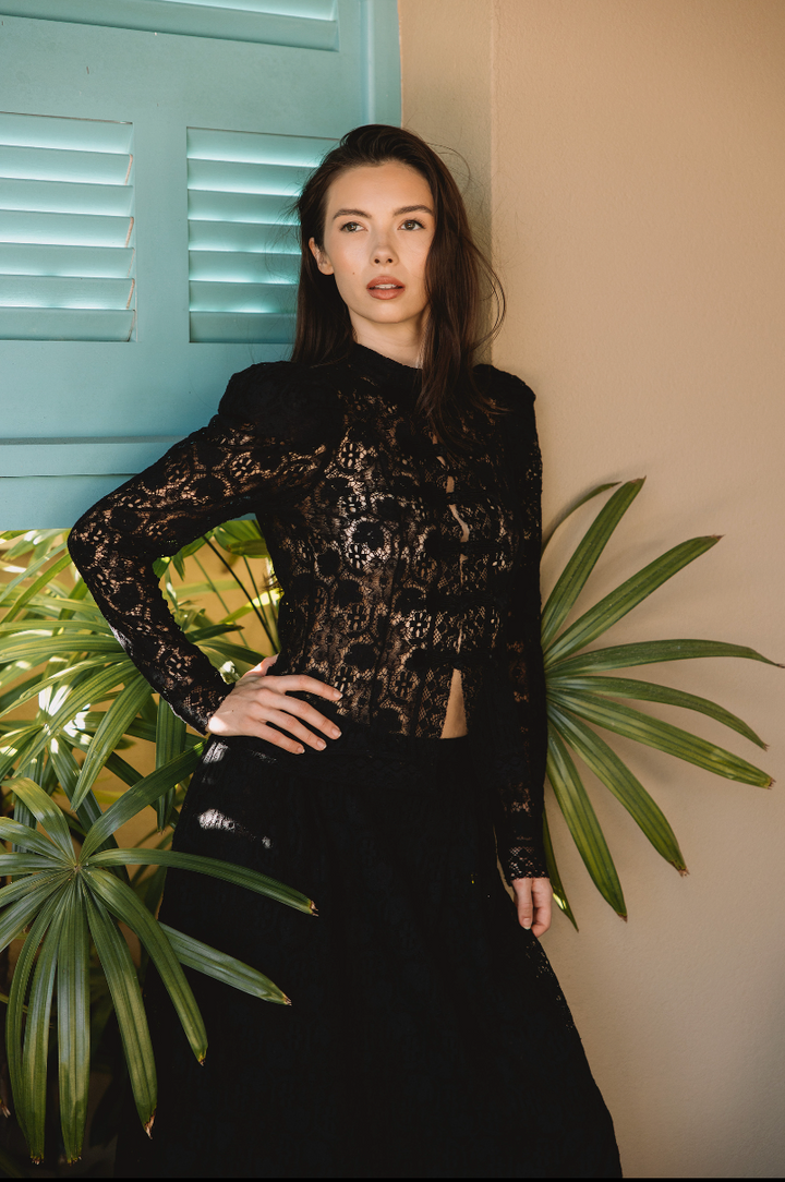 Christian Dior Black Lace Ensemble by Maria Grazia Chiuri (Cruise 2023)