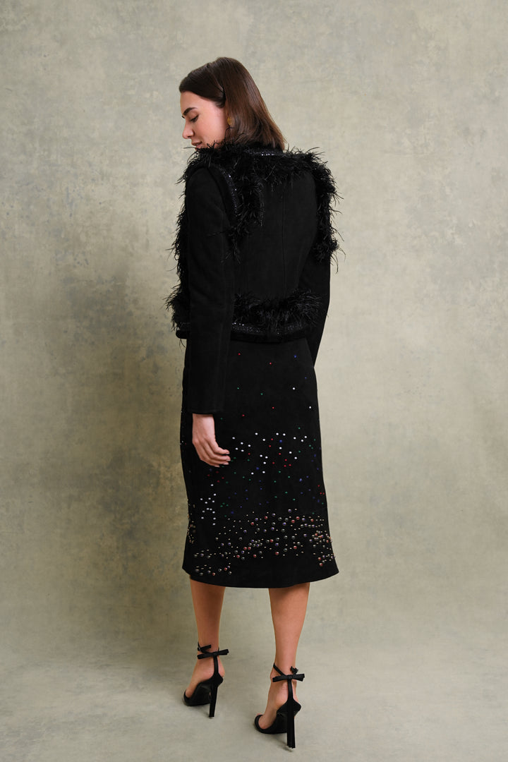 Valentino Black Suede Skirt by Maria Grazia Chiuri and Pierpaolo Piccioli (Pre-fall 2015)