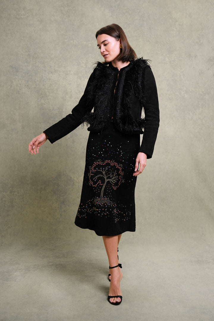 Valentino Black Suede Skirt by Maria Grazia Chiuri and Pierpaolo Piccioli (Pre-fall 2015)