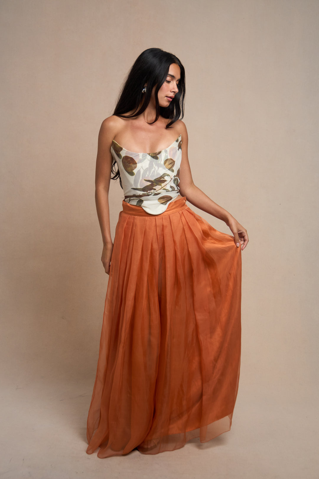 Christian Dior Orange Silk Organza Wide-Leg Trousers by John Galliano (Resort 2009)