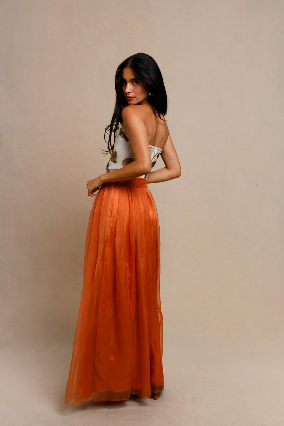 Christian Dior Orange Silk Organza Wide-Leg Trousers by John Galliano (Resort 2009)