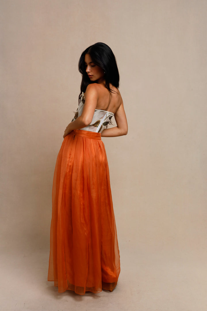 Christian Dior Orange Silk Organza Wide-Leg Trousers by John Galliano (Resort 2009)