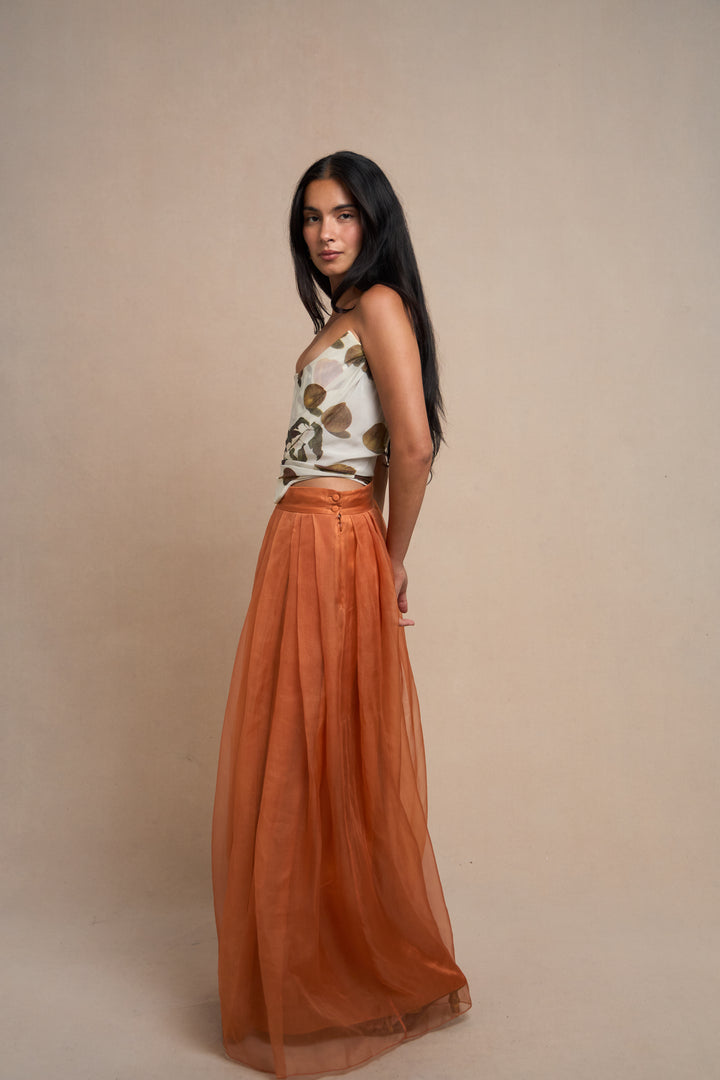Christian Dior Orange Silk Organza Wide-Leg Trousers by John Galliano (Resort 2009)