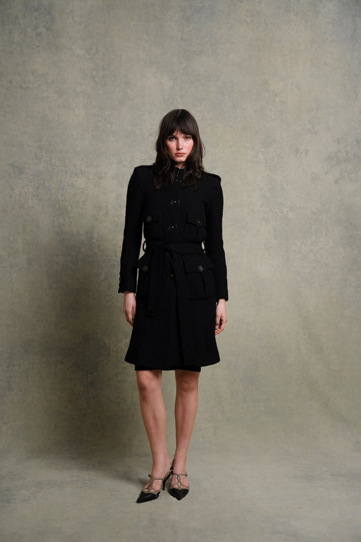 Chanel Black Wool Bouclé Coat, Paris Cosmopolite Métiers d’Art  by Karl Lagerfeld (Pre-Fall 2017)