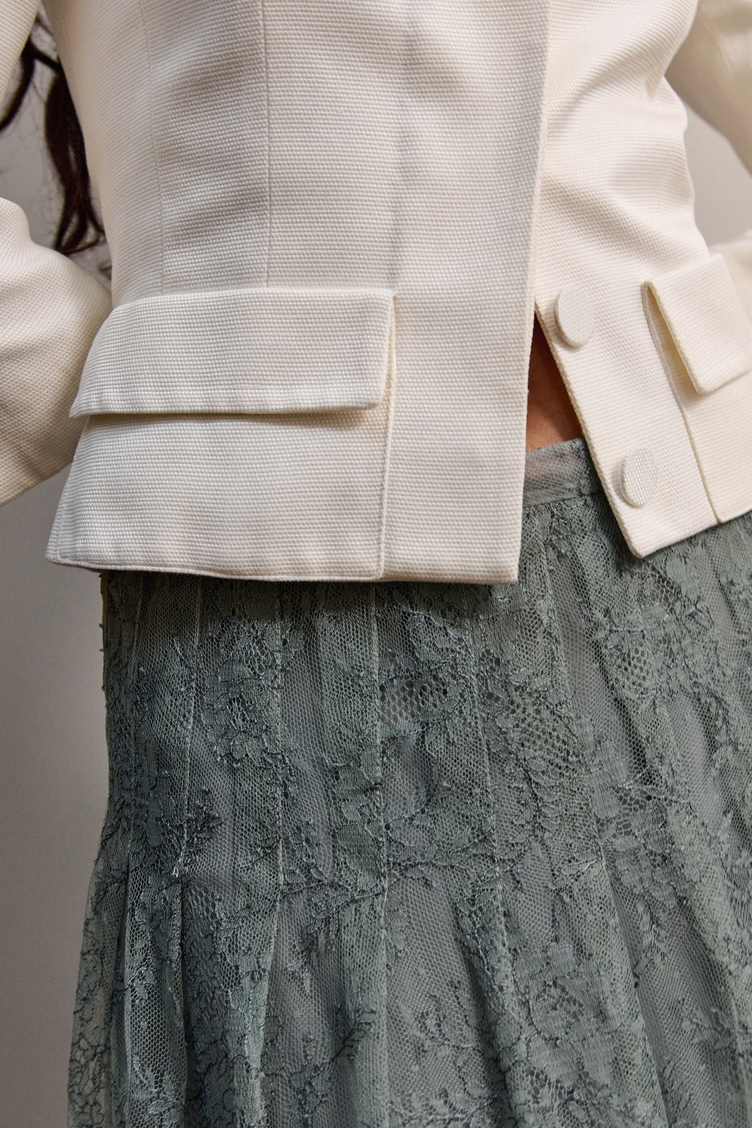 Christian Dior Mid-Length Silk Lace Skirt by Maria Grazia Chiuri (c. 2020s)