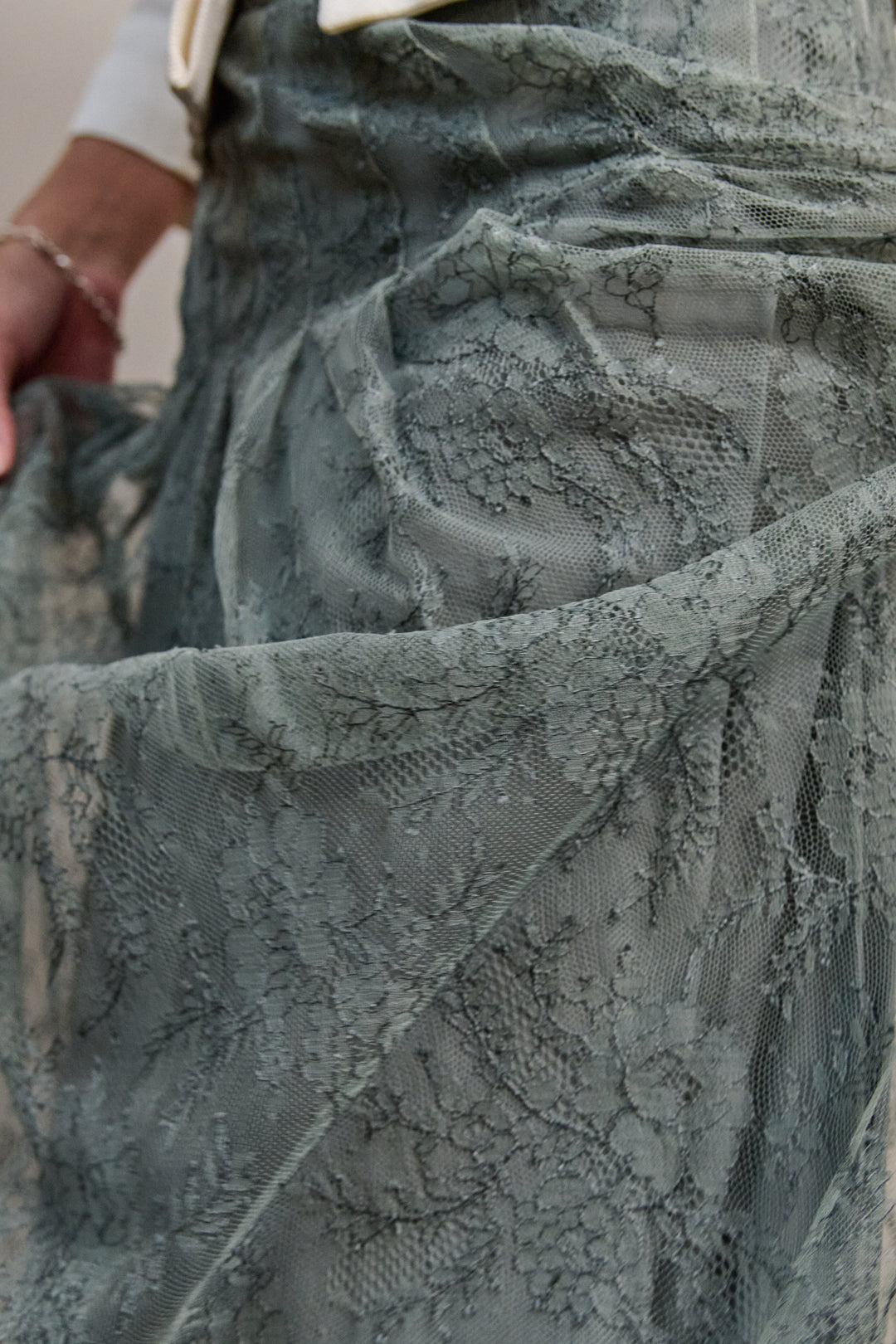 Christian Dior Mid-Length Silk Lace Skirt by Maria Grazia Chiuri (c. 2020s)