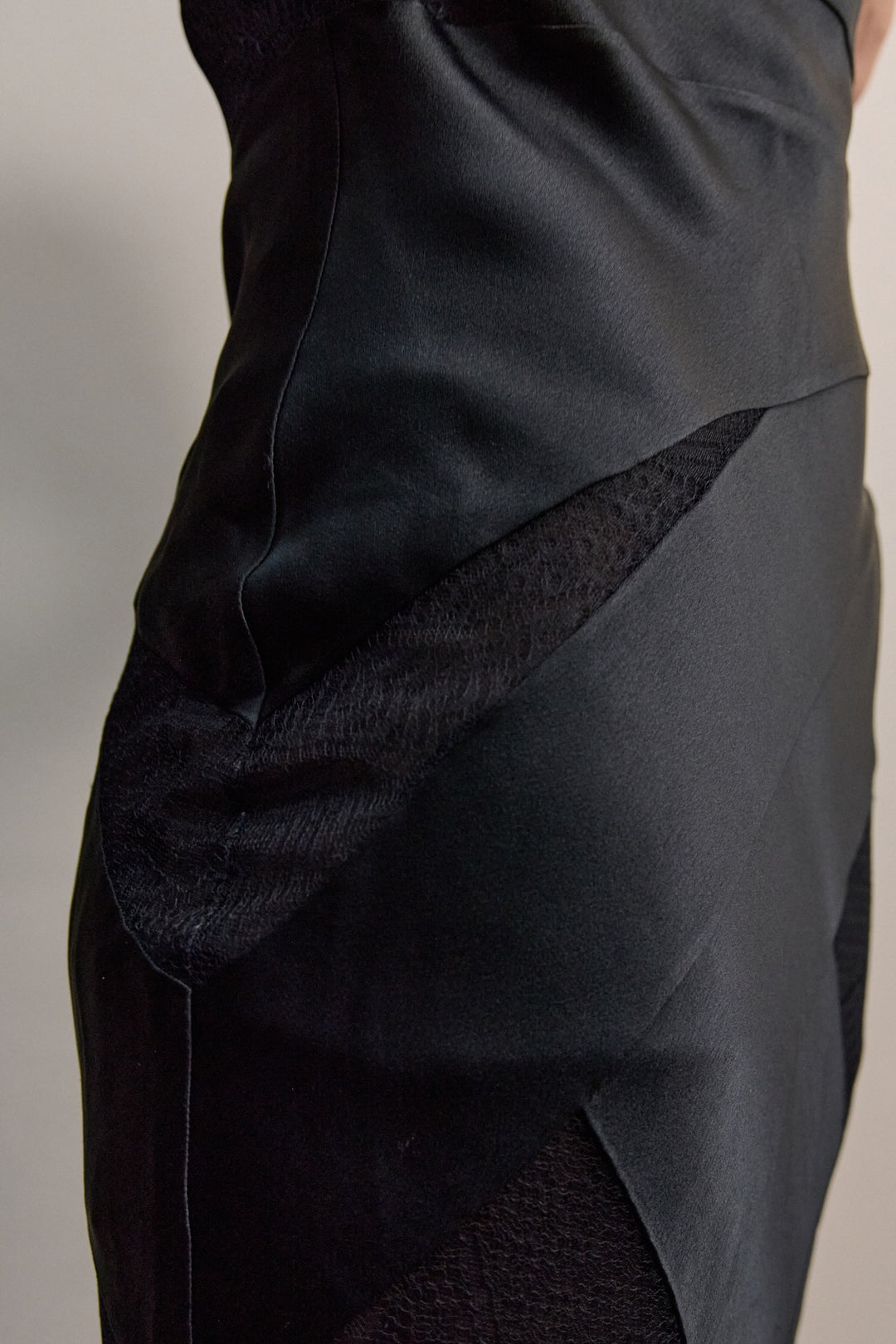 A Christian Dior Bias-cut Black Lace and Satin Dress by John Galliano (c. 2001)