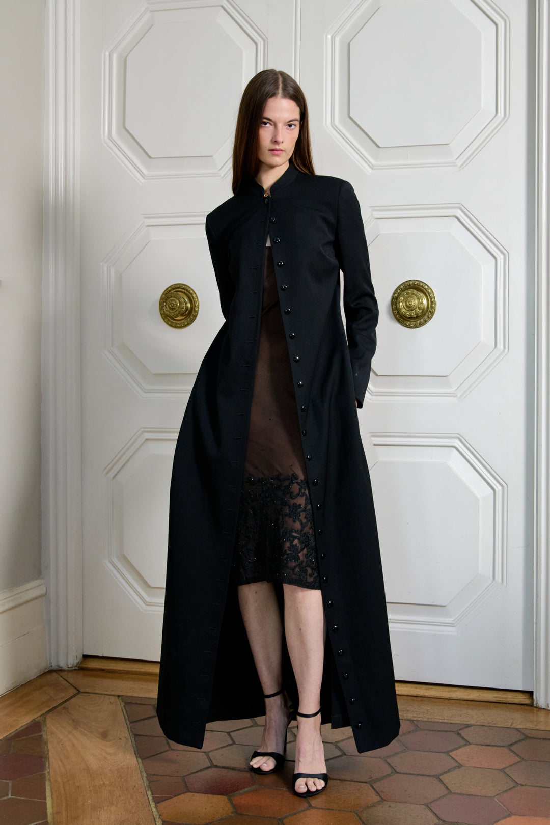 Dolce and Gabbana Black Wool Full Length Coat (AW 1997)
