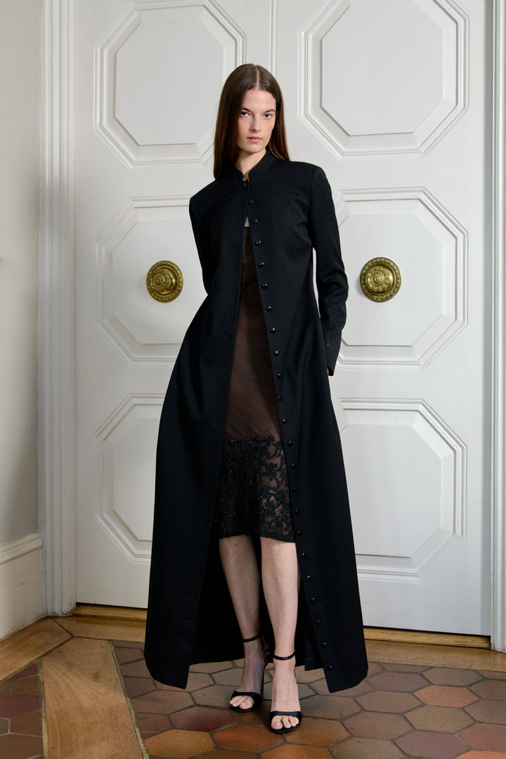 Dolce and Gabbana Black Wool Full Length Coat (AW 1997)