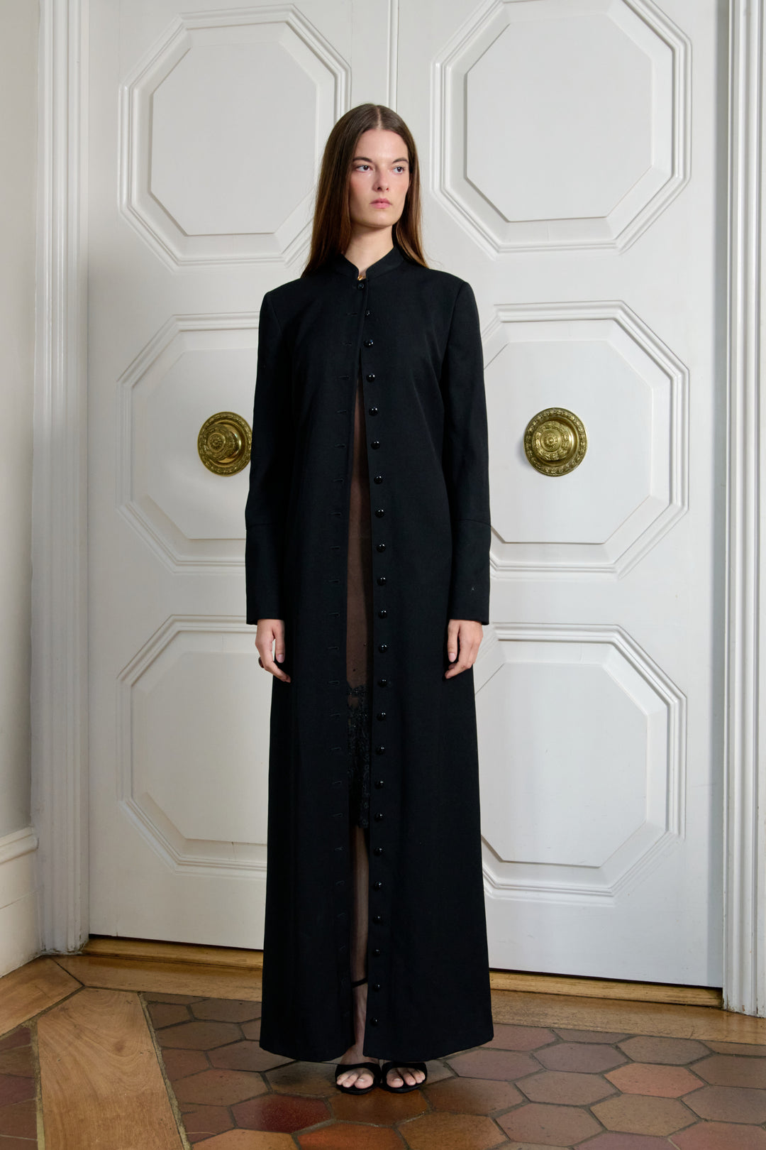 Dolce and Gabbana Black Wool Full Length Coat (AW 1997)