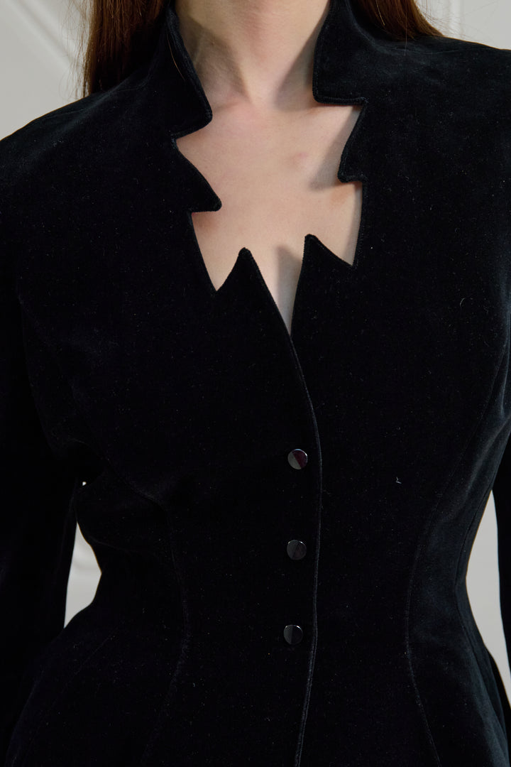Thierry Mugler Black Velvet Suit (c. 1990s)