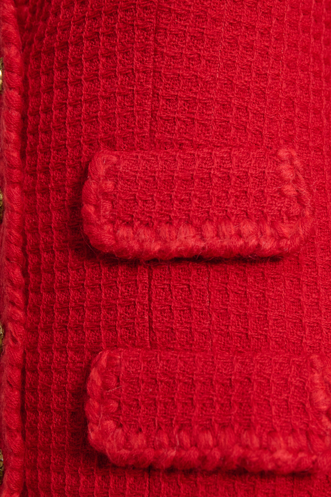 Chanel Haute Couture Red Tweed Suit by Karl Lagerfeld (c. 1980s)