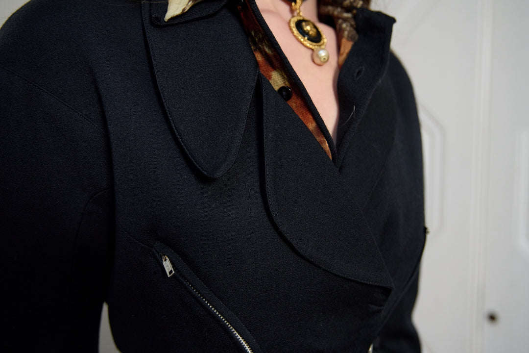 Thierry Mugler Black Wool Suit (c. 1980s)
