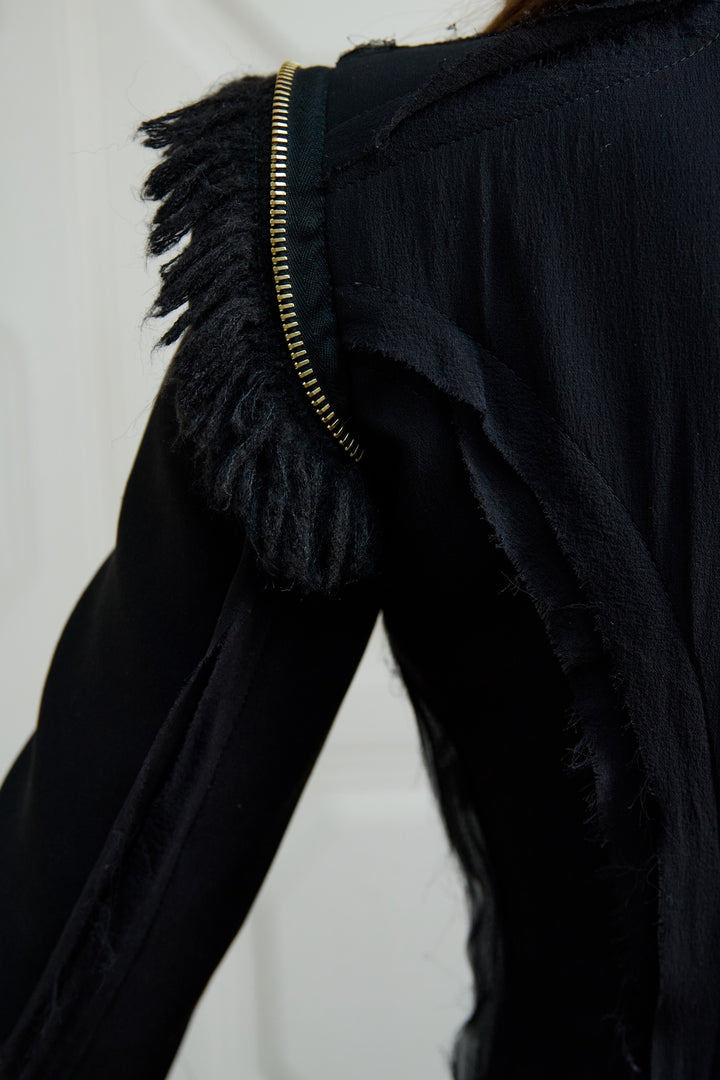 Alexander McQueen Black Wool and Crêpe Georgette Tailcoat by Sarah Burton (AW 2011)